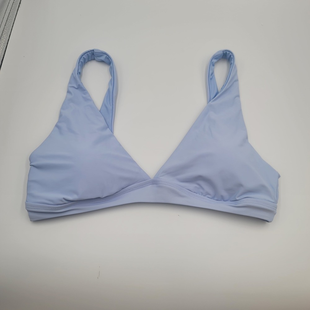 Antonio Melani Light Blue Pastal Minimalist Bikini Top Coastal Chic Medium